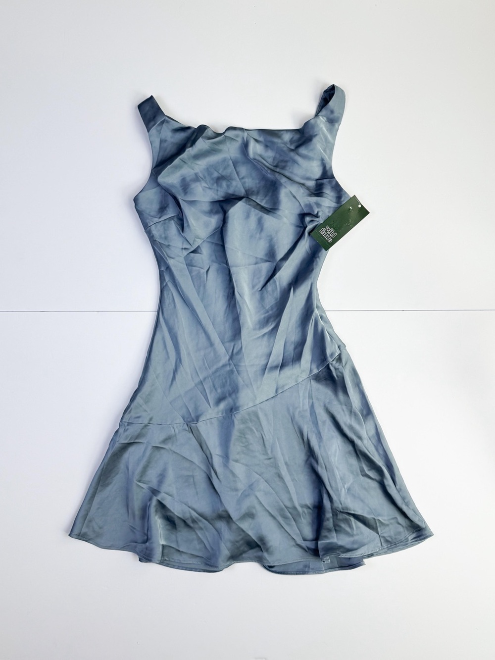 wild fable Dusty Blue Asymmetrical Slip Dress